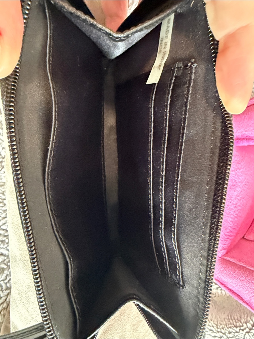 Coach Black Leather FULL Zip Wristlet Wallet with Silver Logo - Picture 6 of 7
